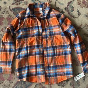 Carter's Orange and Blue Plaid Button Down Shirt